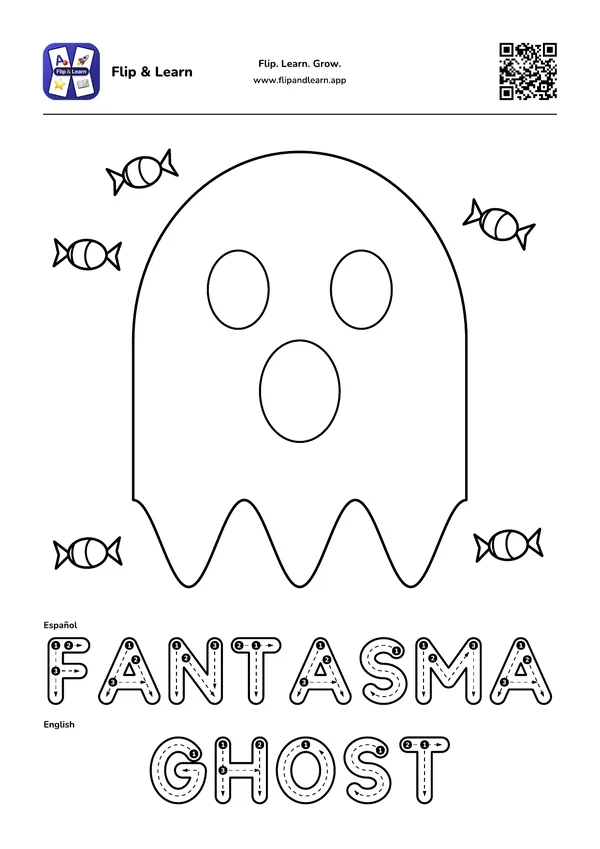Ficha para colorear y escribir: FANTASMA y GHOST
